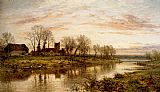 Evening On The Thames At Wargrave by Benjamin Williams Leader
